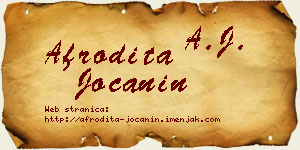 Afrodita Jočanin vizit kartica